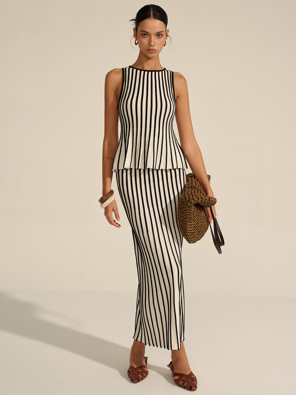 Conjunto Dos Tonos de Punto con Textura Suave y Elegante
