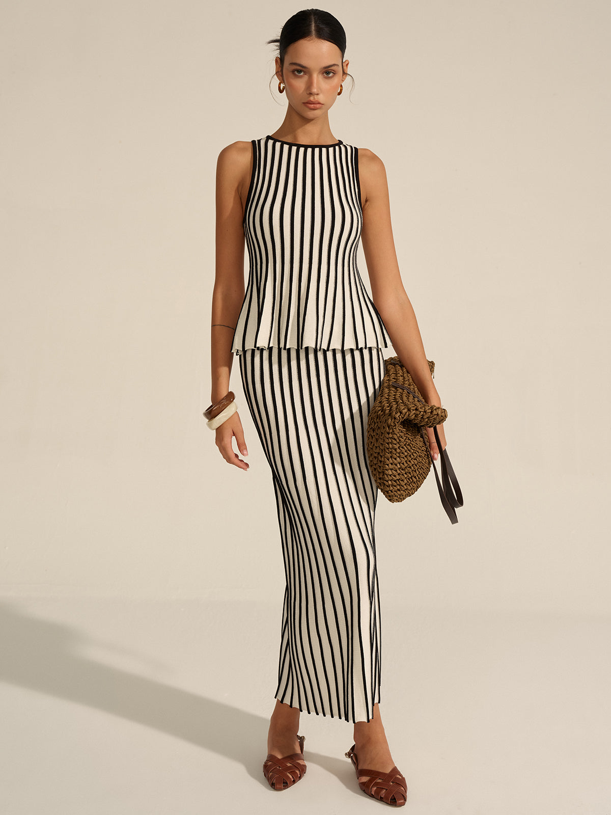 Conjunto Dos Tonos de Punto con Textura Suave y Elegante