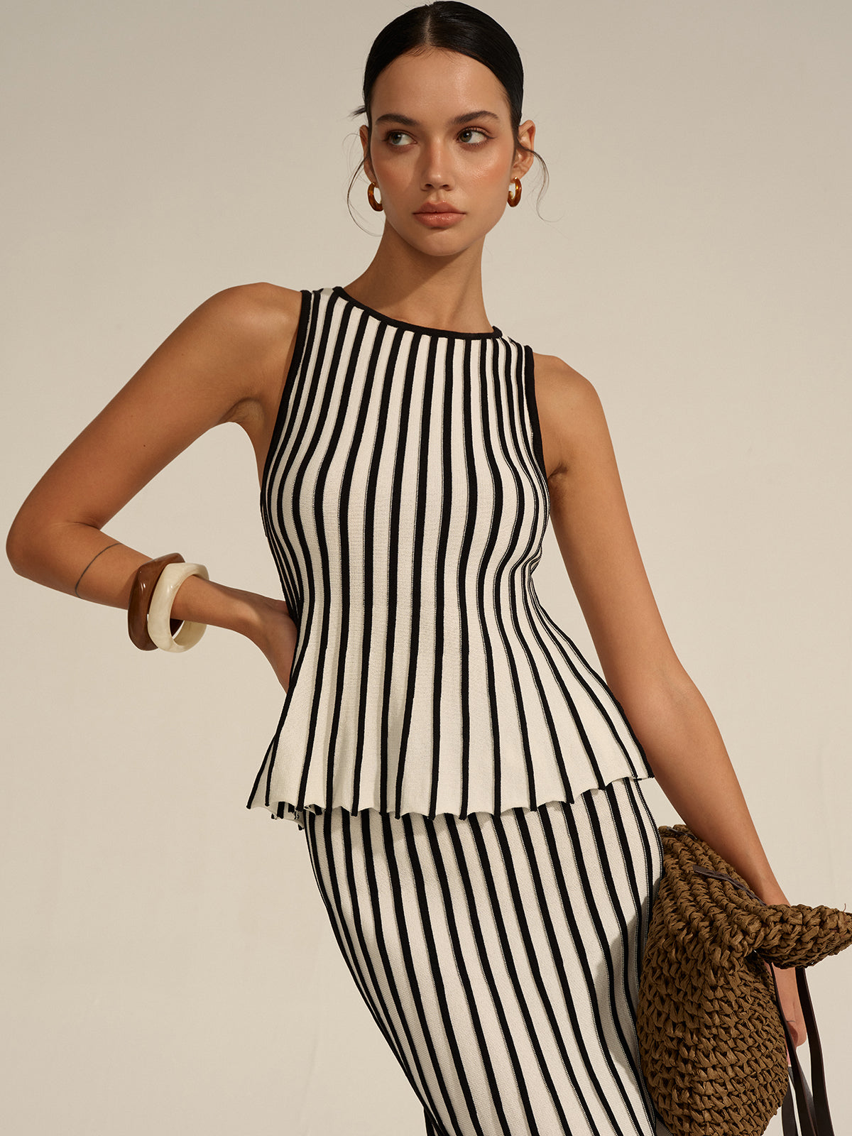 Conjunto Dos Tonos de Punto con Textura Suave y Elegante