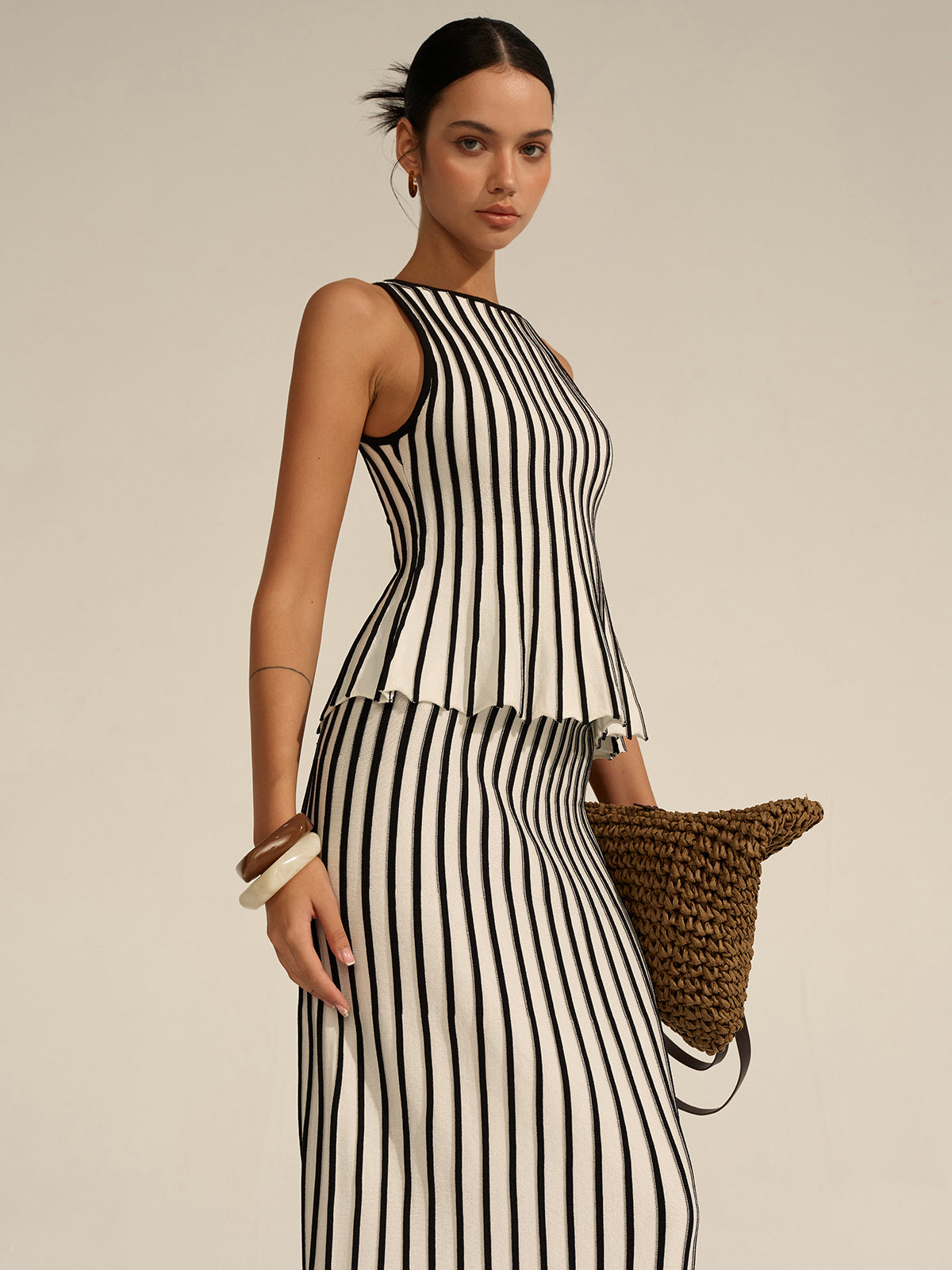 Conjunto Dos Tonos de Punto con Textura Suave y Elegante