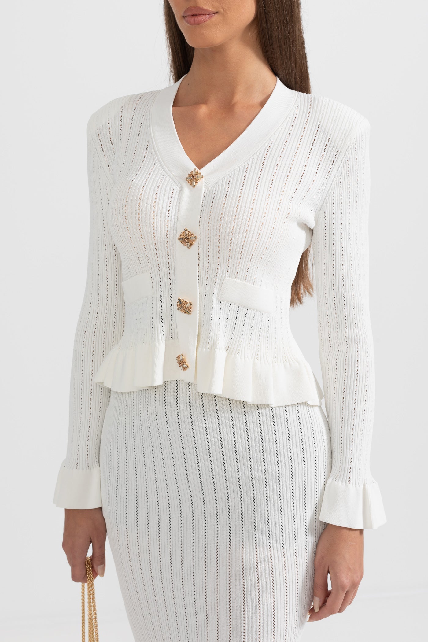 Conjunto Coordinado Chaqueta Volantes Y Falda Punto Alinea