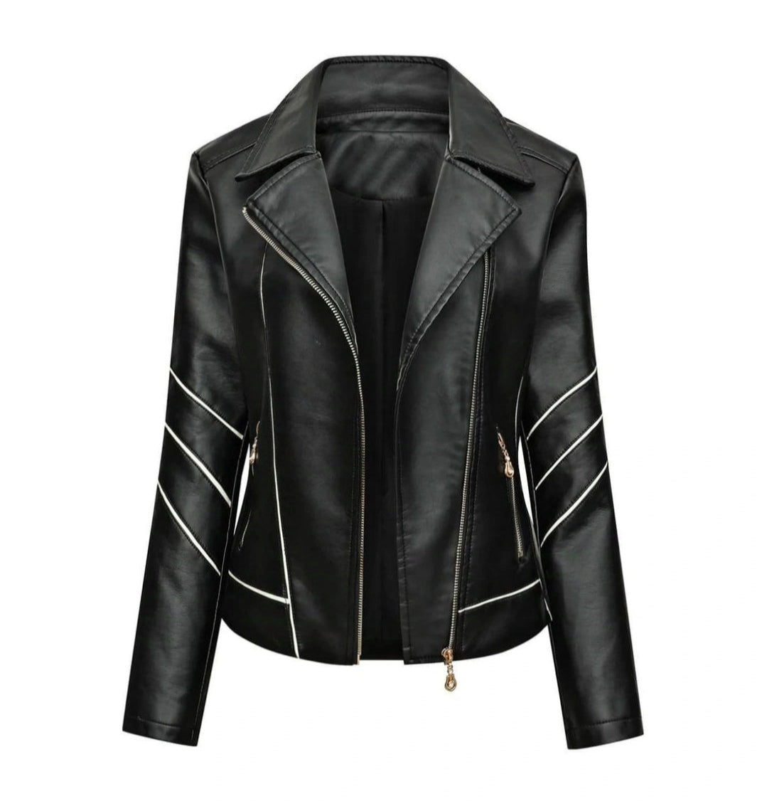 Chaqueta de Cuero Enerland Silueta Texturizada Elegante