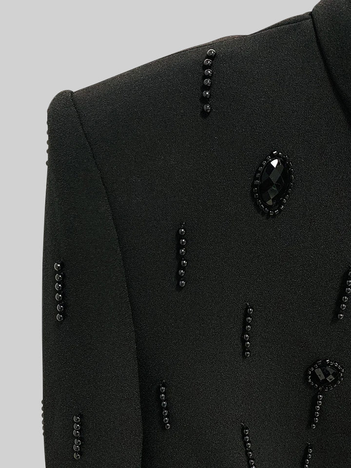 Conjunto Dos Piezas Falda Mini Con Diamantes Para Noche