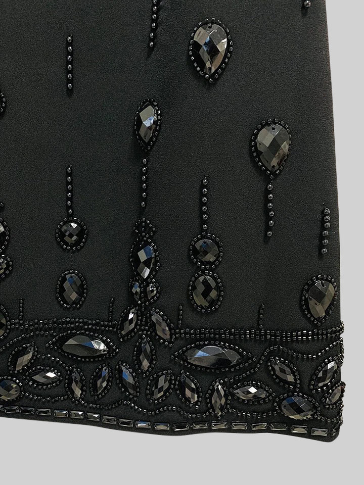 Conjunto Dos Piezas Falda Mini Con Diamantes Para Noche