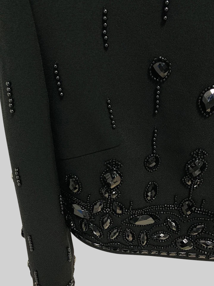 Conjunto Dos Piezas Falda Mini Con Diamantes Para Noche
