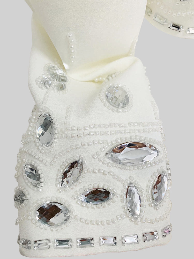 Conjunto Dos Piezas Falda Maxi Pedrería para Mujer de Lujo