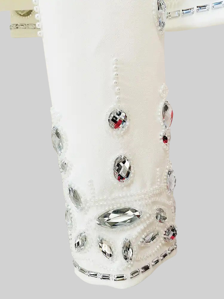 Conjunto Dos Piezas Falda Maxi Pedrería para Mujer de Lujo
