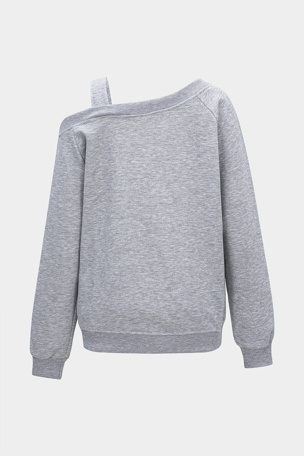 Asymmetrical Shoulder Long Sleeve Sweatshirt