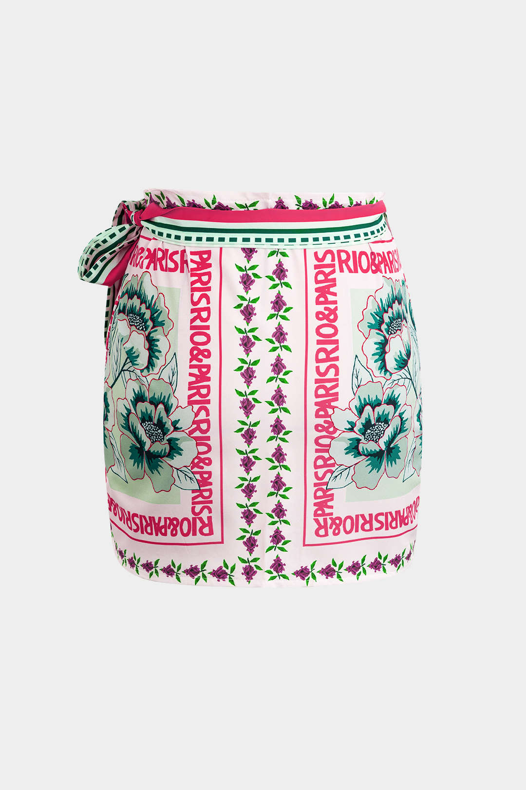 Falda Mini Envolvente Con Nudo Floral Ligera Uso Diario