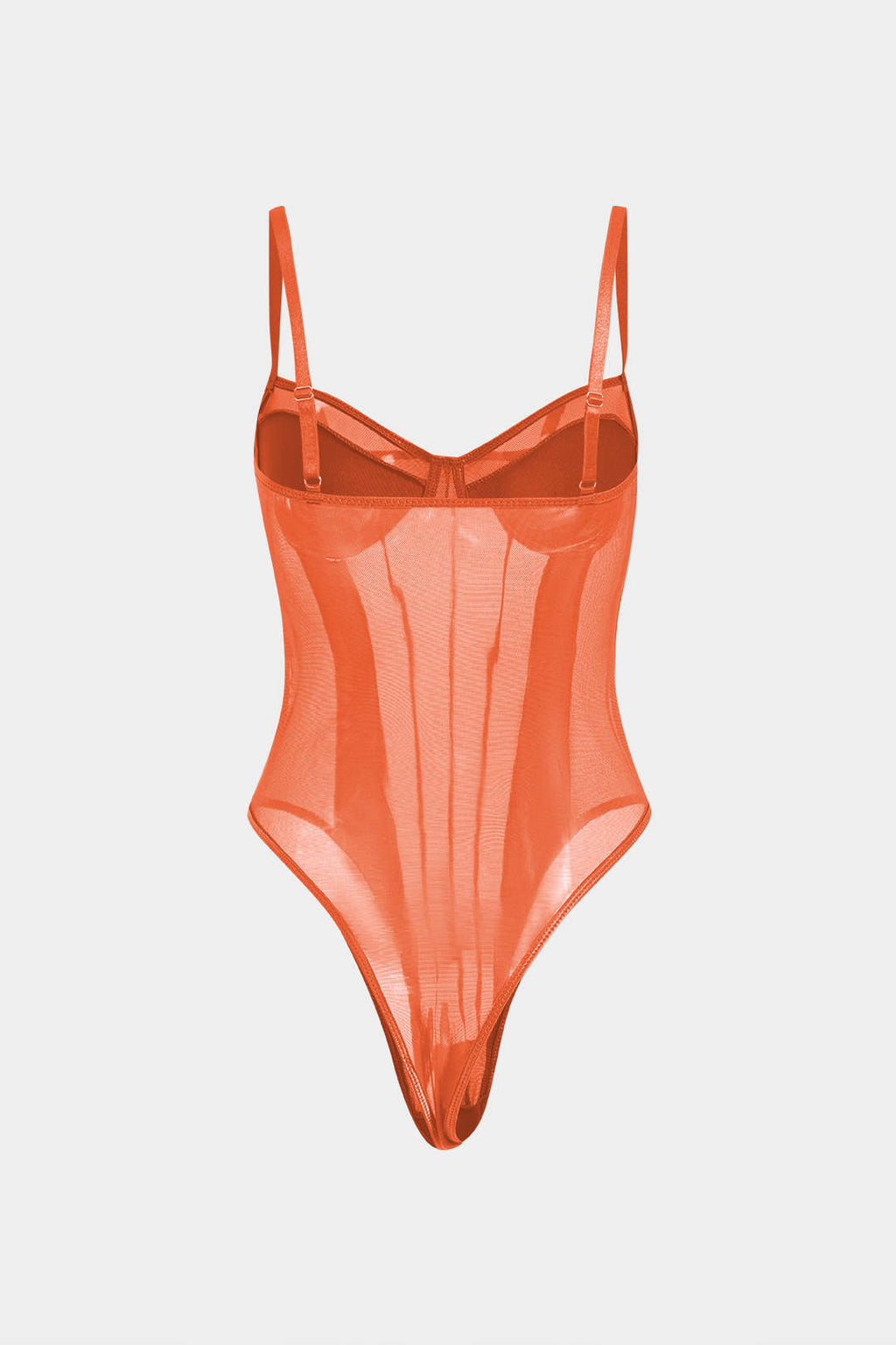 Corsé Bodysuit de Malla Sin Espalda con Escote Barco
