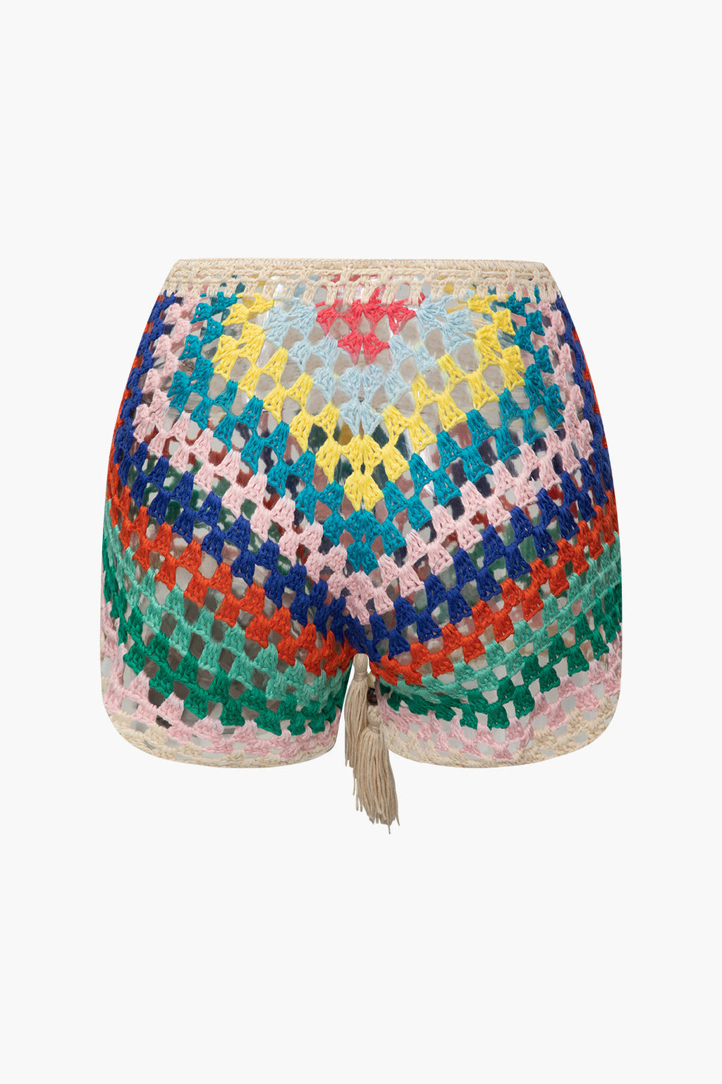 Conjunto Suéter Arcoíris Curvo Shorts Verano Elegante