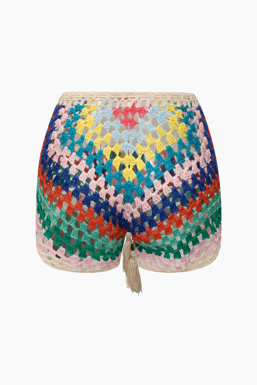 Conjunto Suéter Arcoíris Curvo Shorts Verano Elegante
