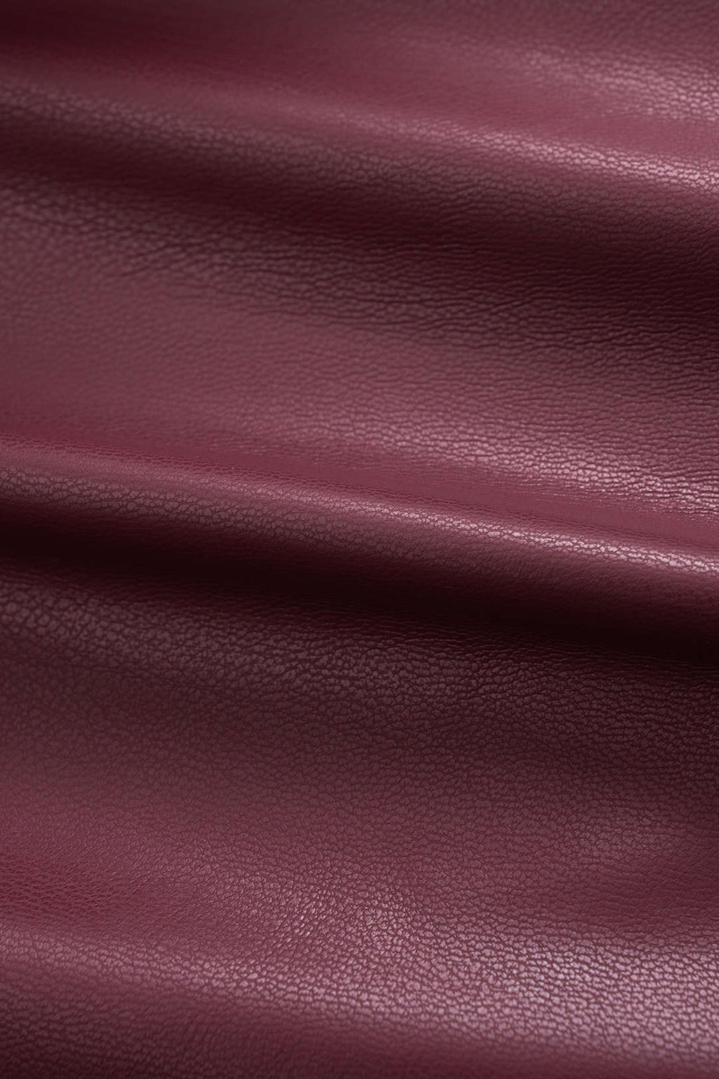 Faux Leather Pleated Belted Long-Sleeve Shirt