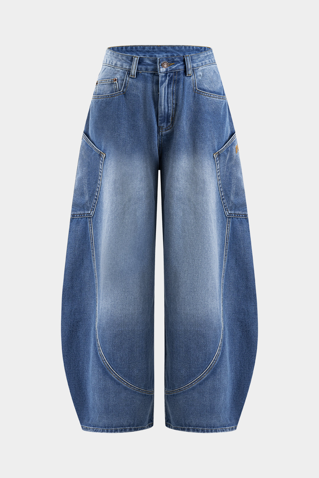 Jeans de Pierna Ancha Lavados Estilo Barril Diario