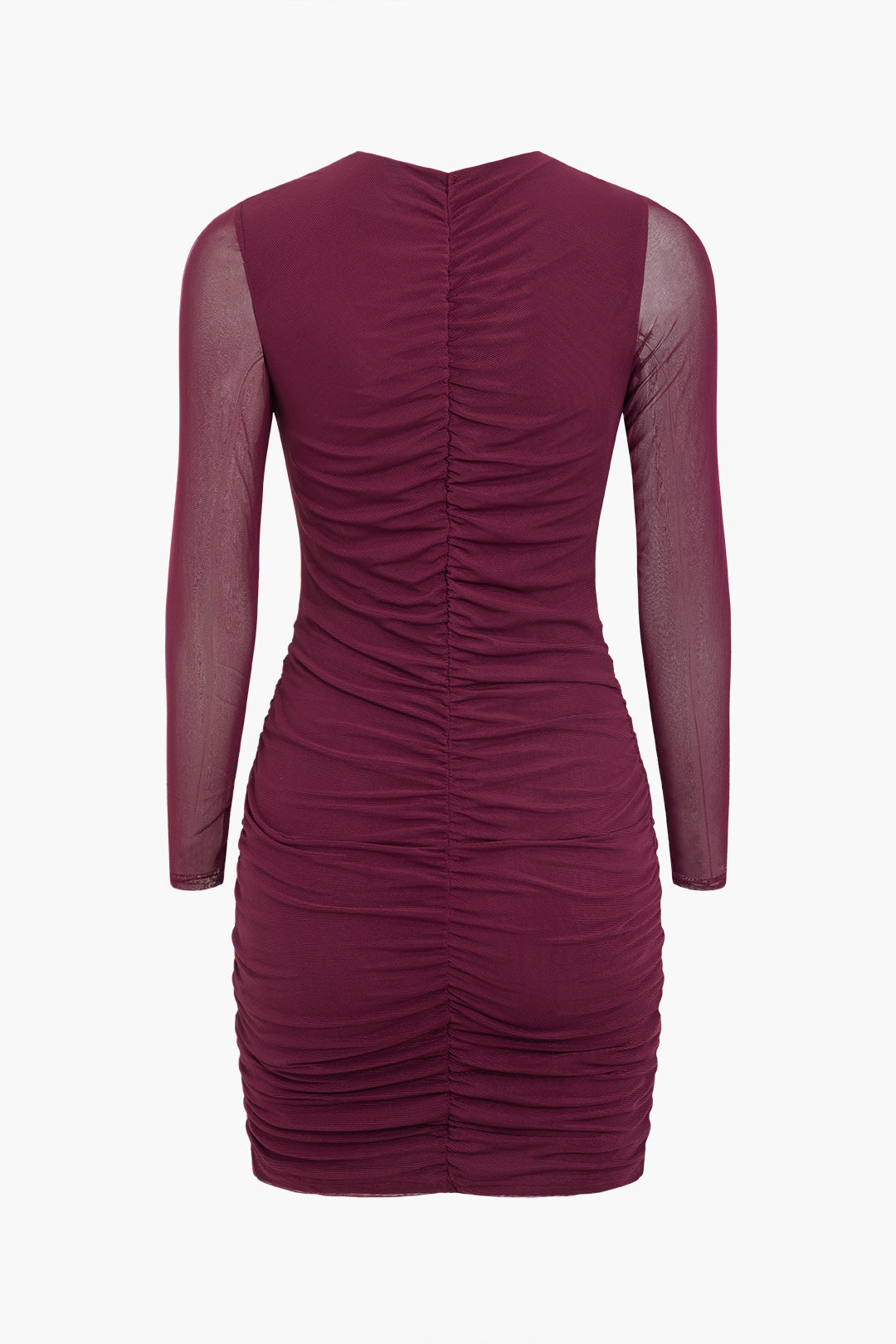 שמלת מיני עם שרוולים ארוכים וגזרות רשת 