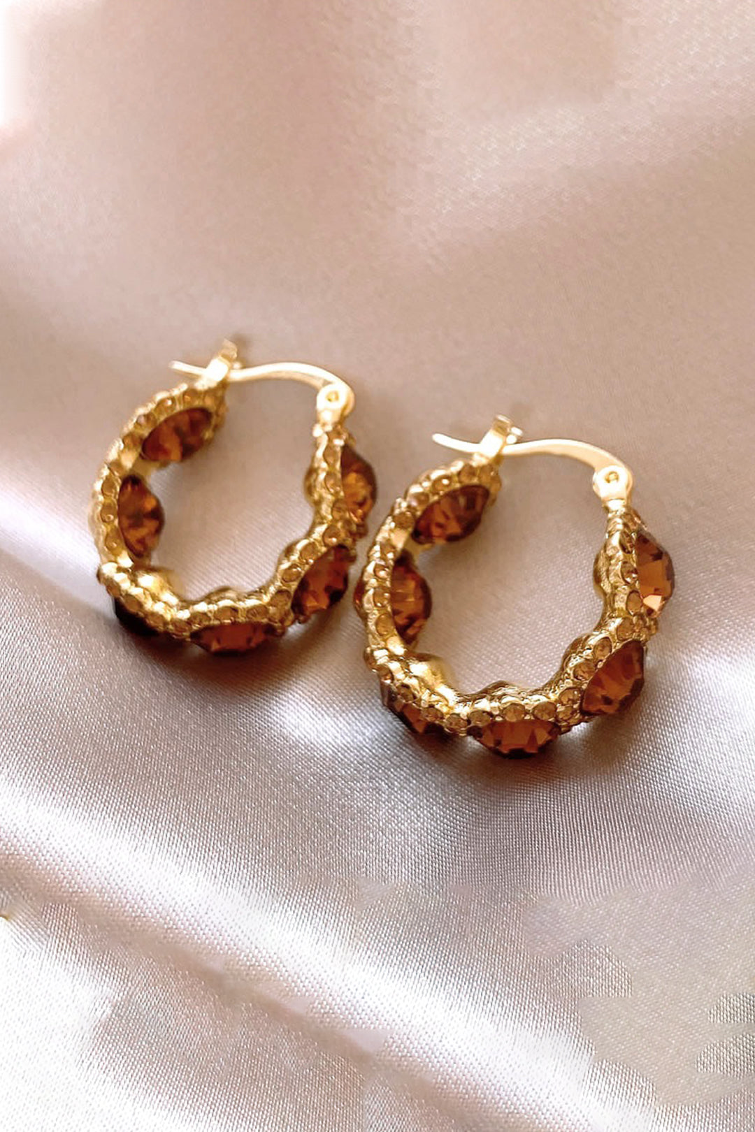 Aros de Cristal Pendientes Silueta Elegante Brillo