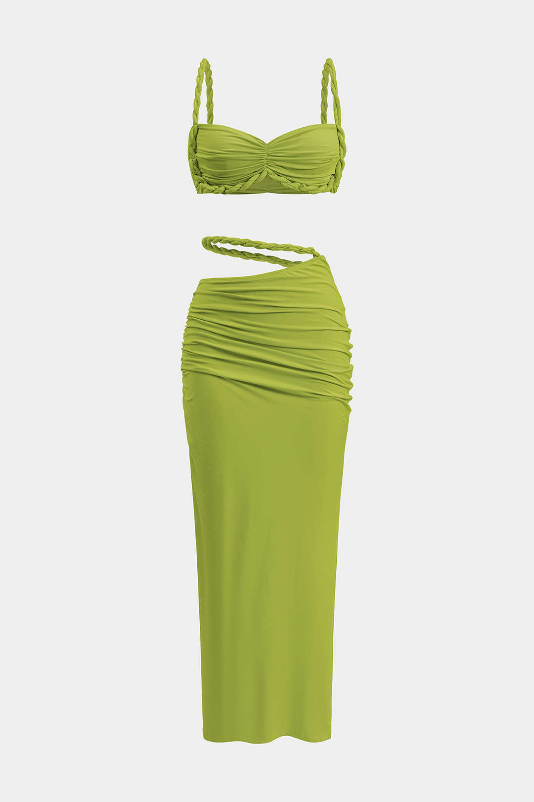 Conjunto Satén Sin Espalda Sunset Crush Detalles de Escote