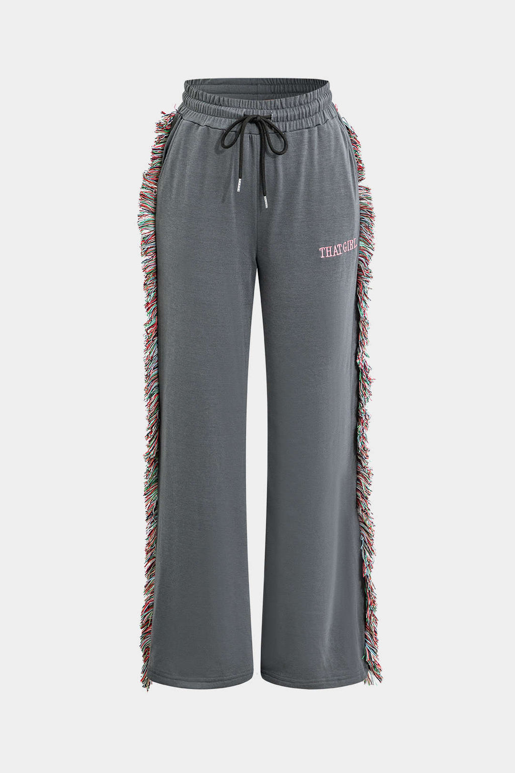 Conjunto Dos Piezas Camiseta Impresa Pantalones con Borlas