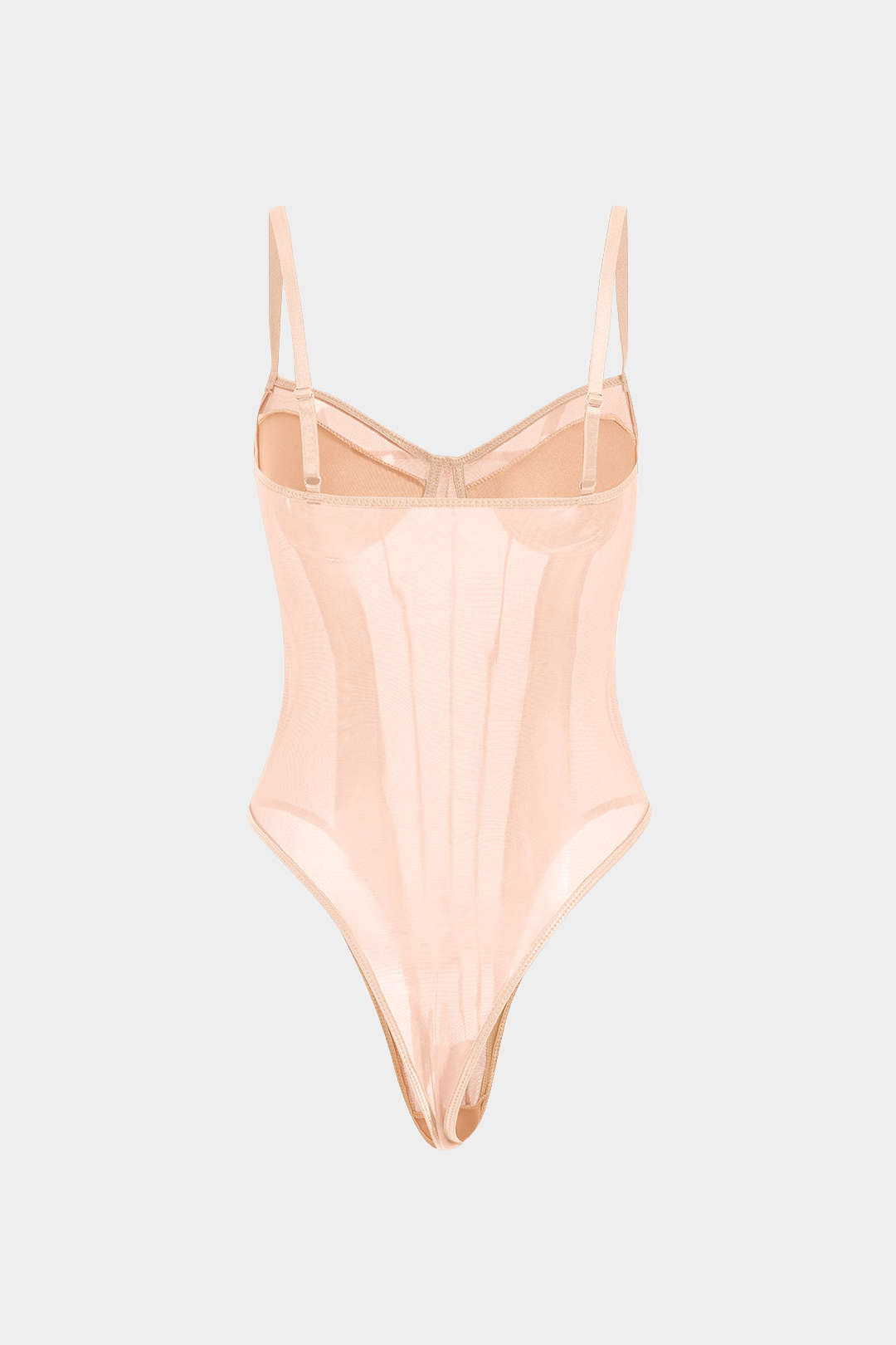 Corsé Bodysuit de Malla Sin Espalda con Escote Barco