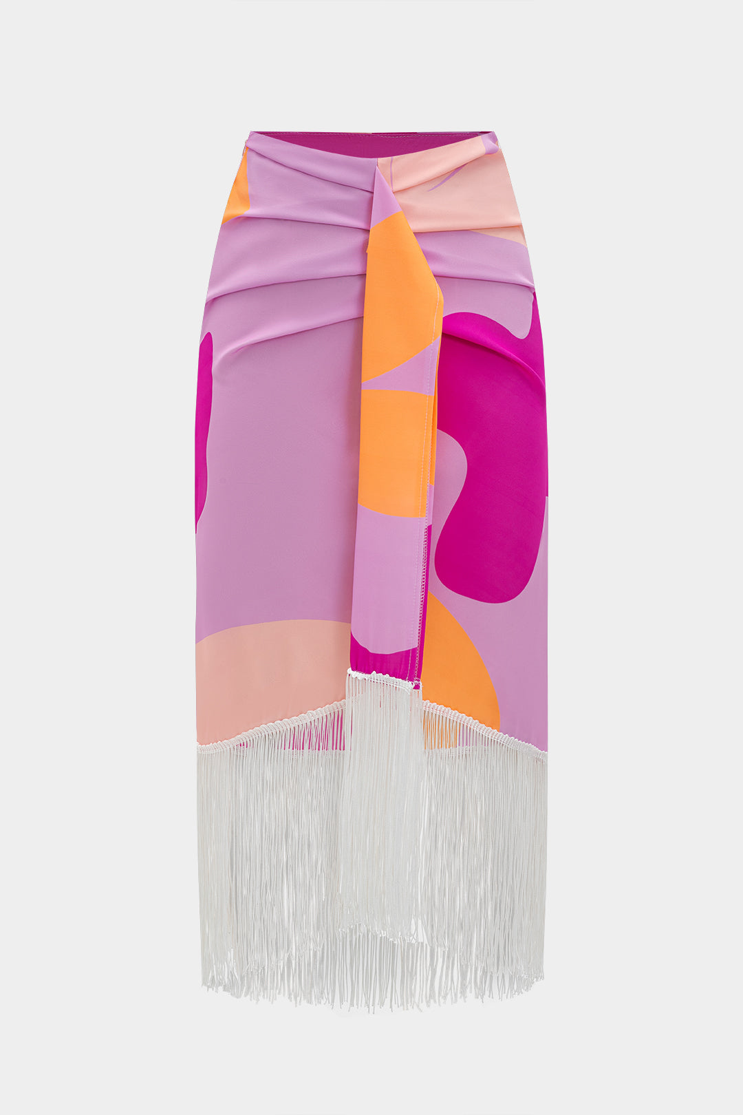 Conjunto Blusa Un Hombro Y Falda Con Flecos Abstracta