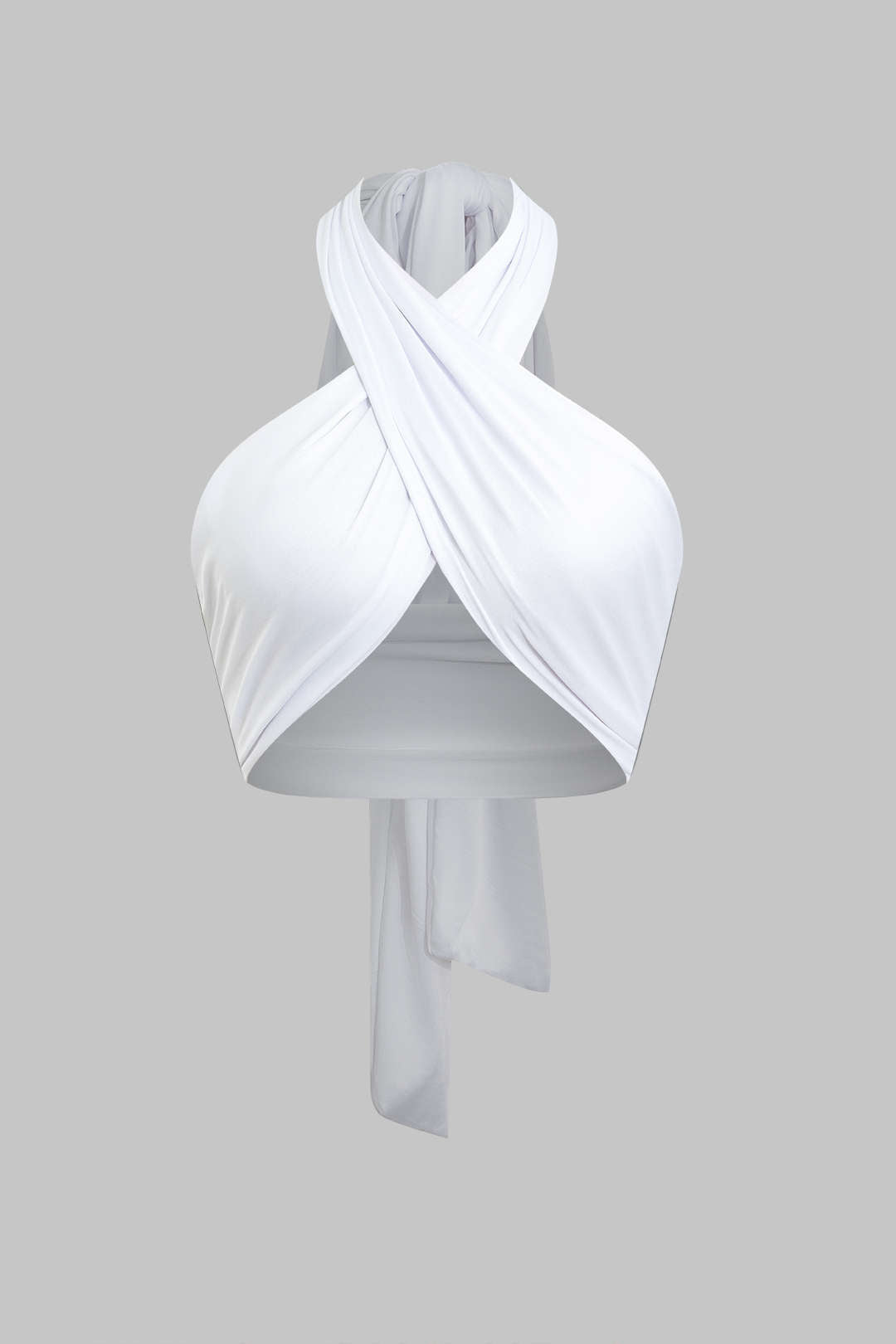 Top Halter Con Tirantes Espalda Cruzada Para Mujer Diario