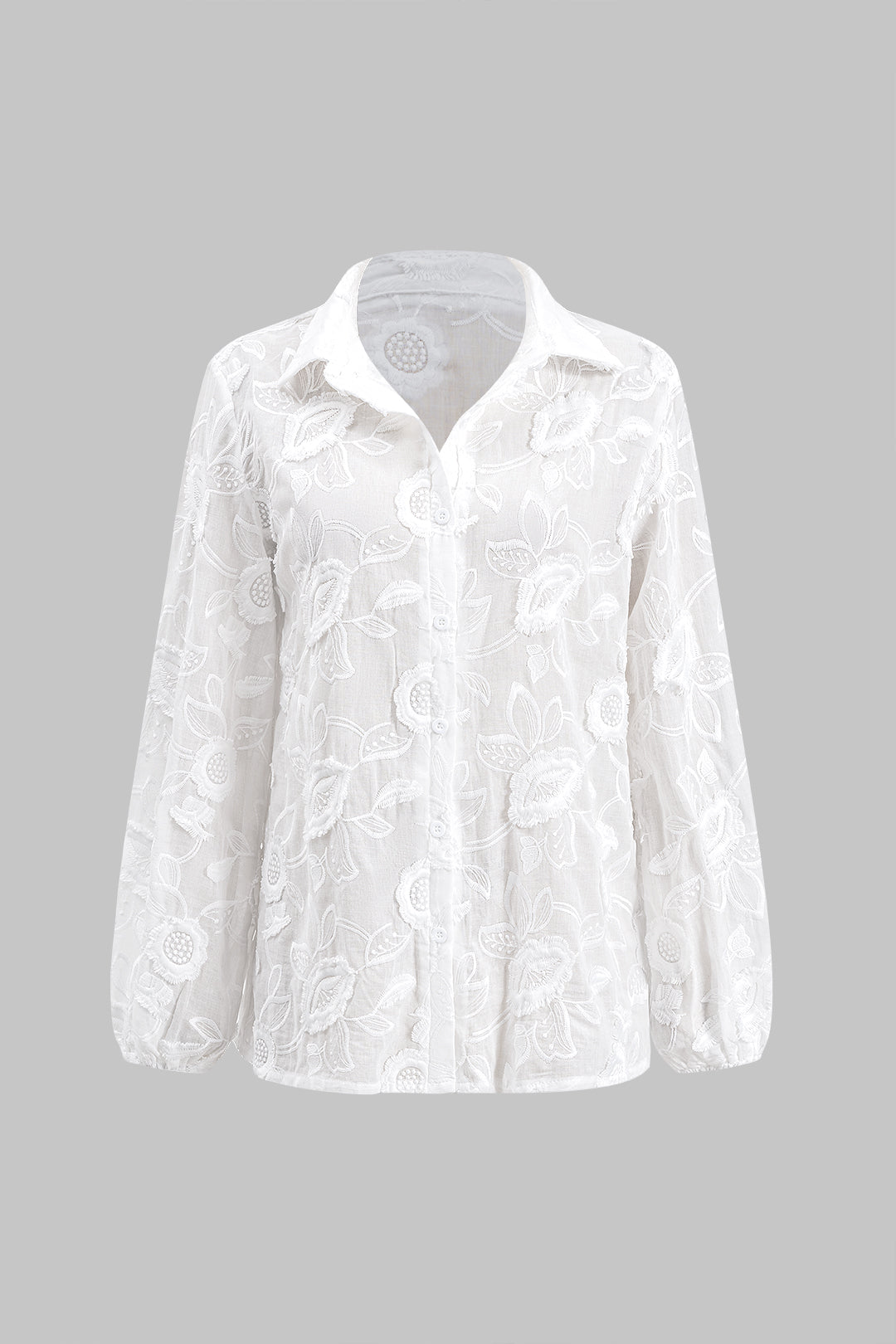 Conjunto Bordado de Blusa Manga Larga y Shorts Elegante