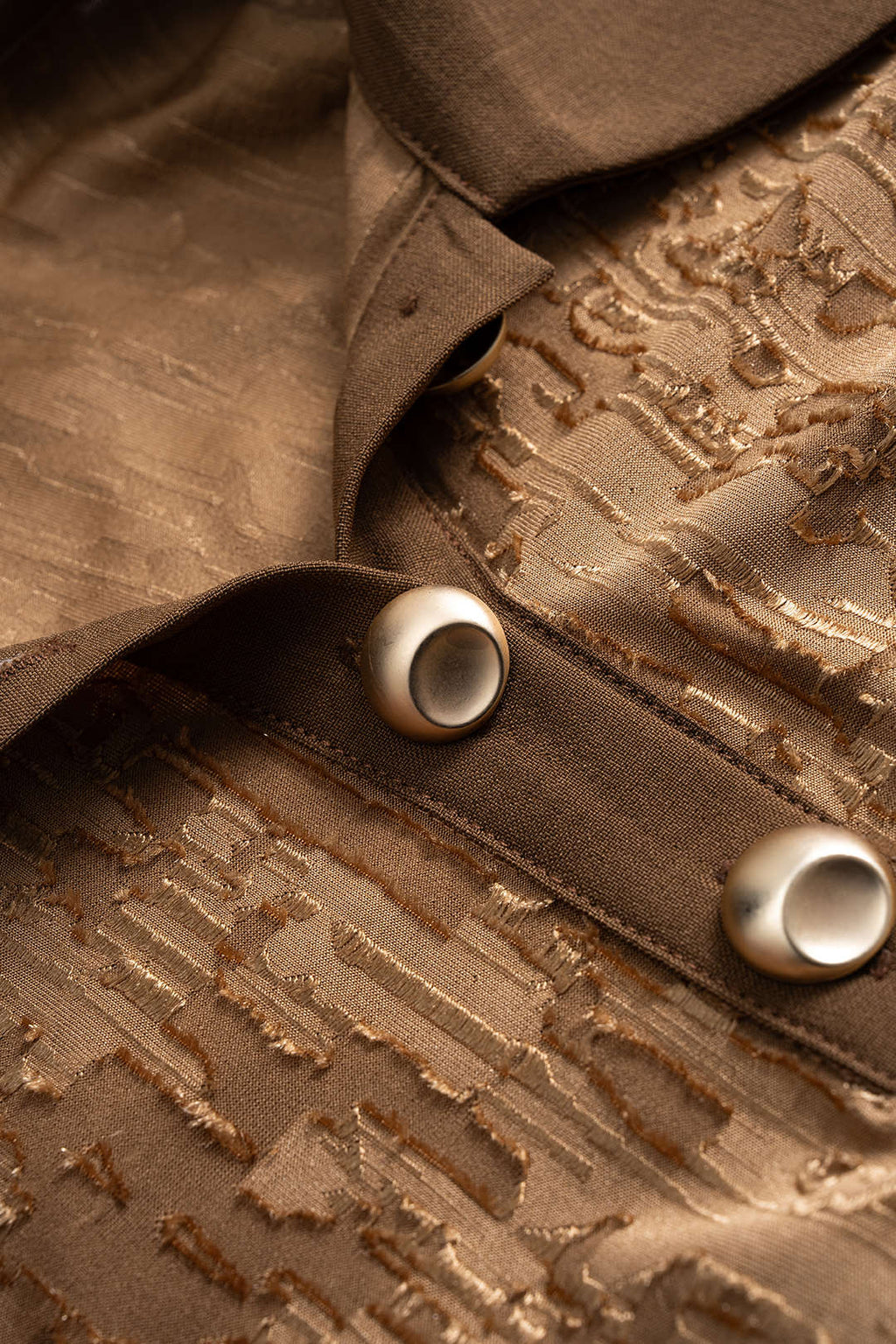 Metallic Button Ripped Patchwork Long Sleeve Bodysuit