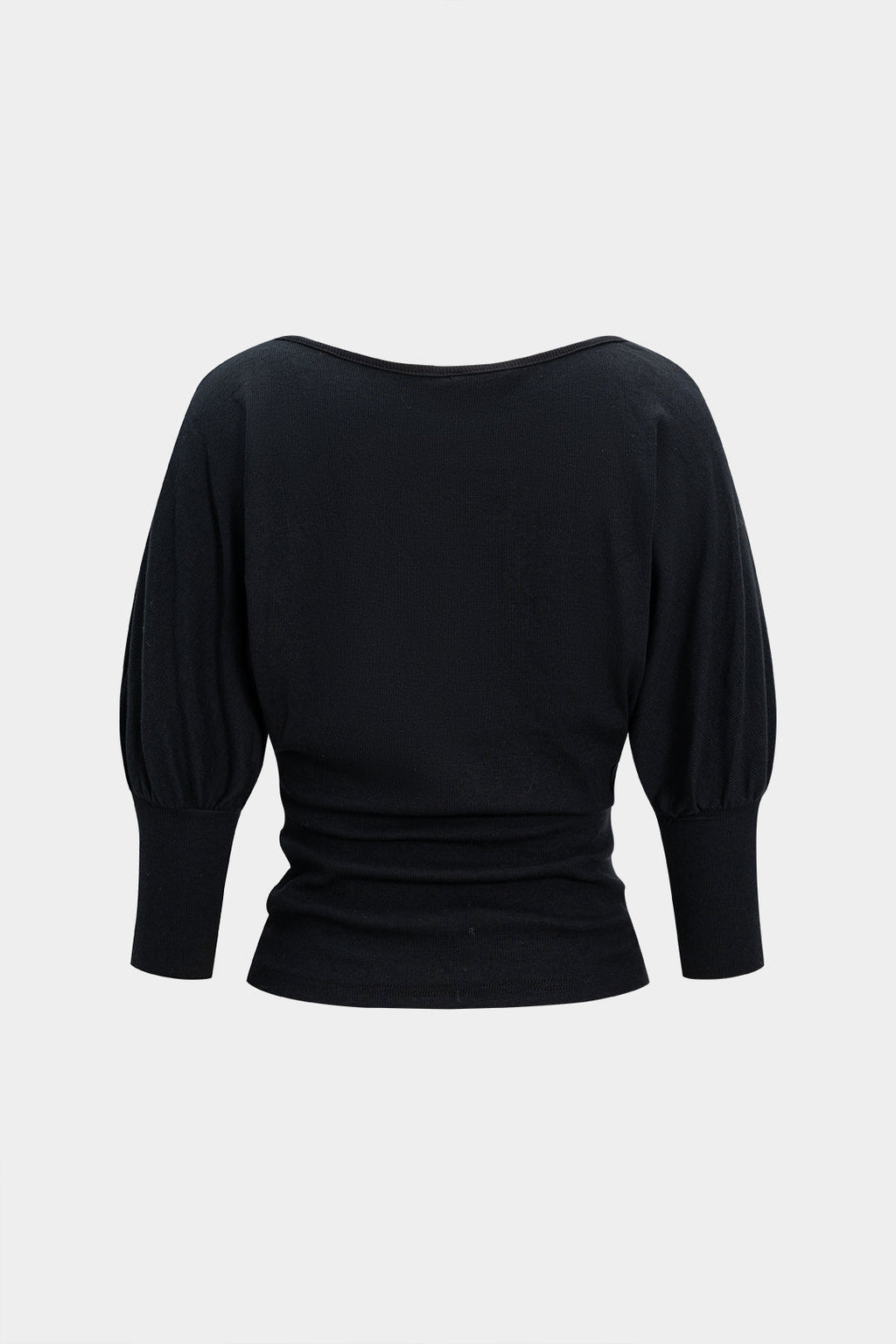 V-Neck Ruched Long-Sleeve Top