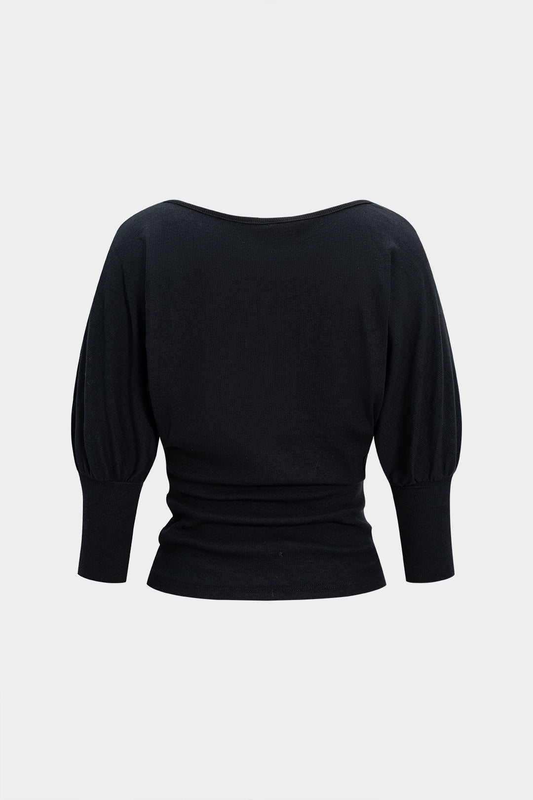 V-Neck Ruched Long-Sleeve Top