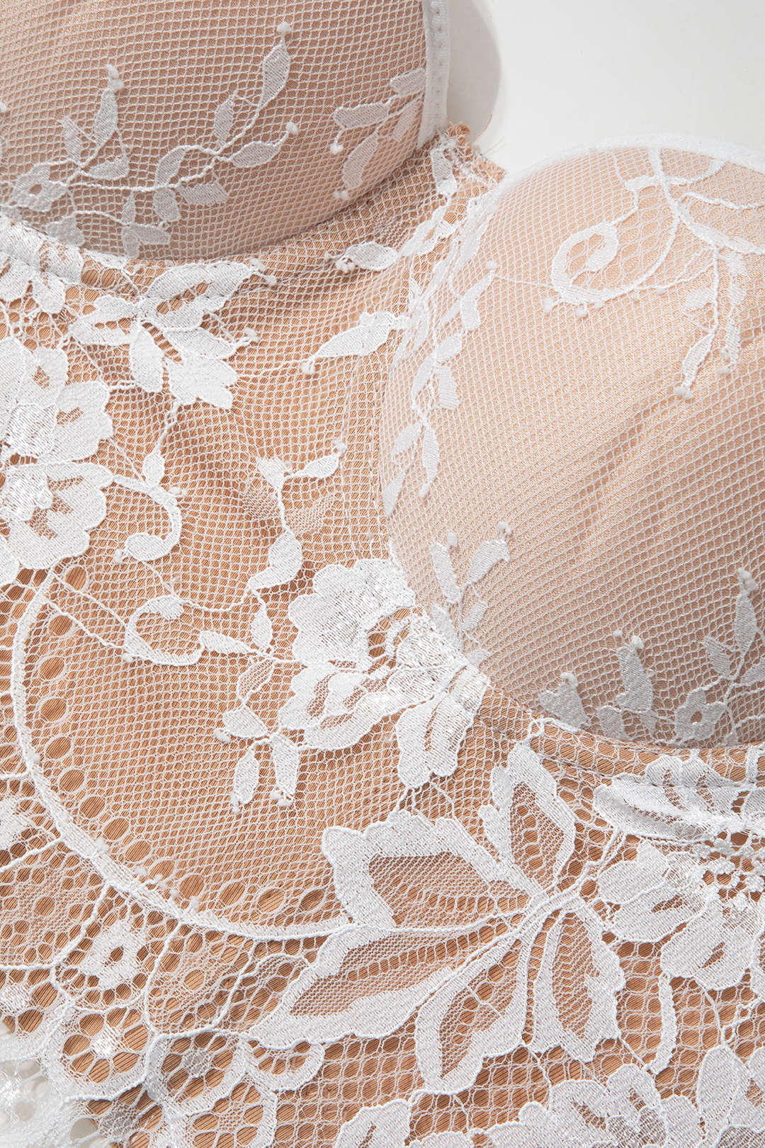 Top Bustier De Encaje Con Cierres De Gancho Y Ojal Lujoso