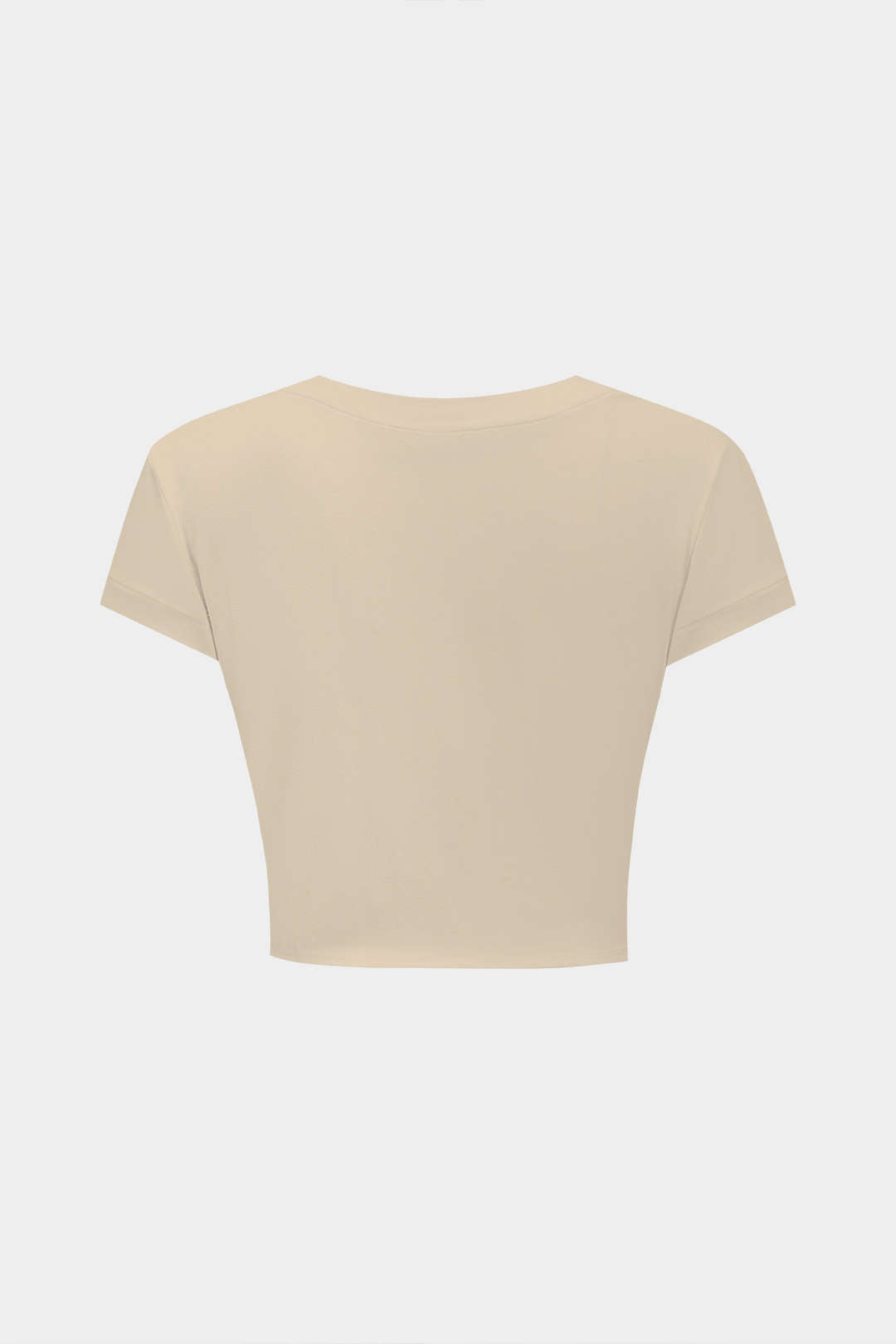 Camiseta Manga Corta Con Lazo Silueta Minimalista Elegante