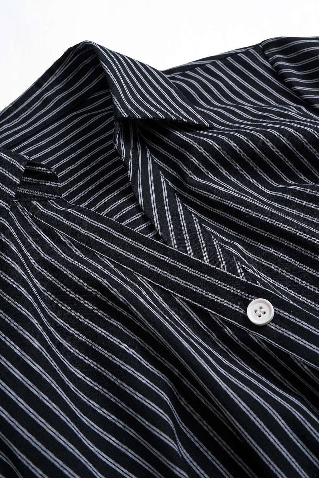 Stripes Print Asymmetrical Button Long-Sleeve Shirt