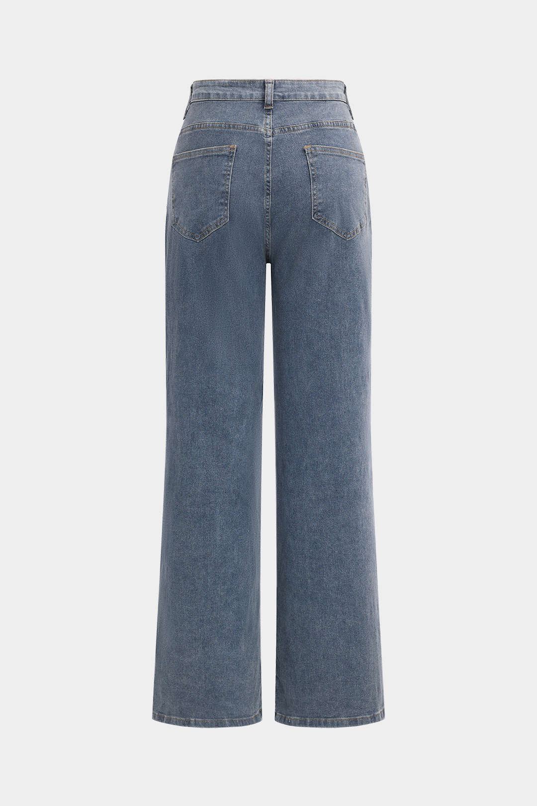 Vaqueros Denim Rotos De Corte Recto Azul Para Uso Diario