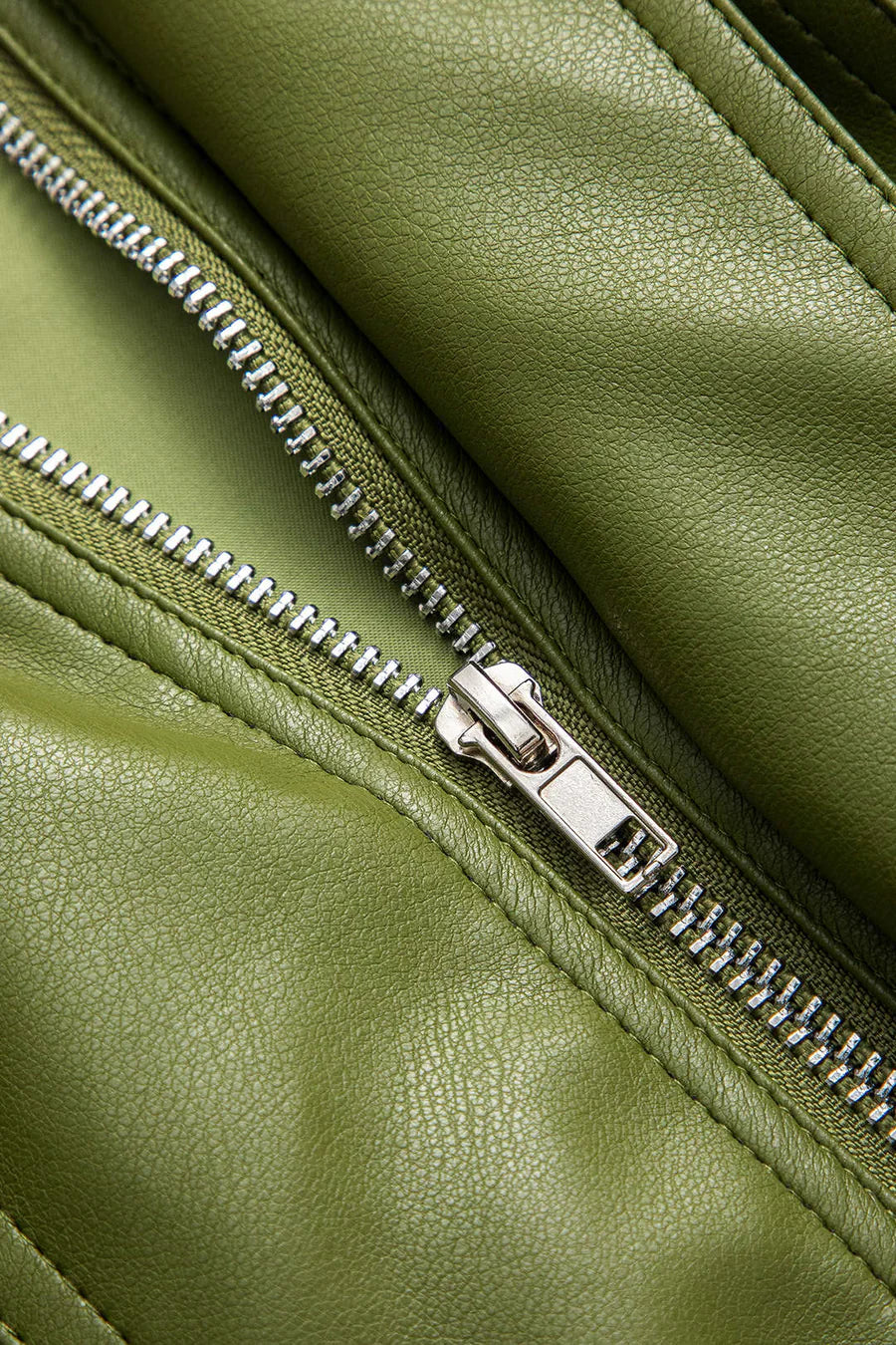 Chaqueta Garlend Verde Oliva Estilo Bomber Cuero Sintético