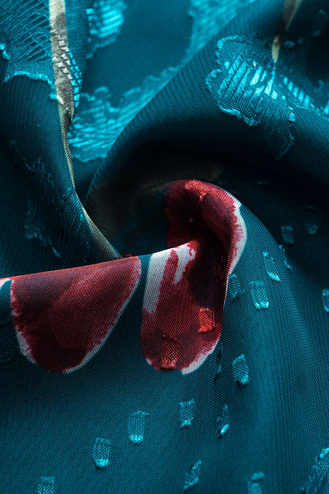 חצאית שיפון עם הדפס פרחוני 