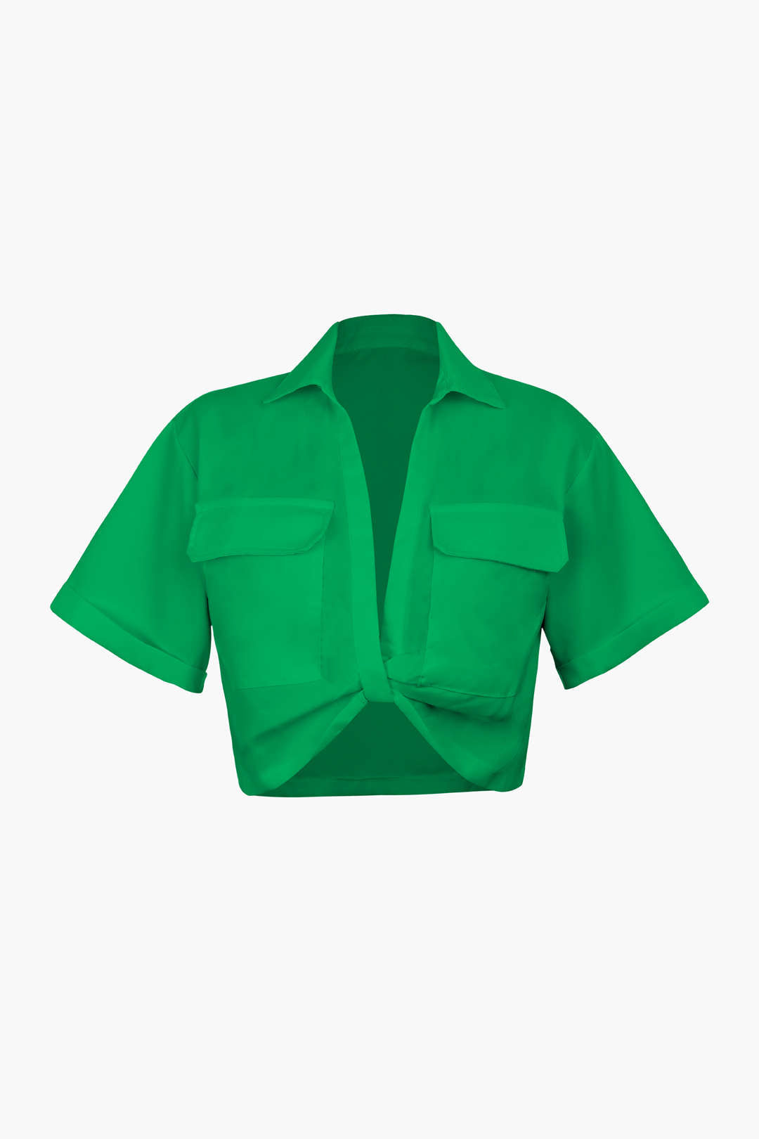 Camisa Básica Con Bolsillo Solapa Plisado Para Uso Diario