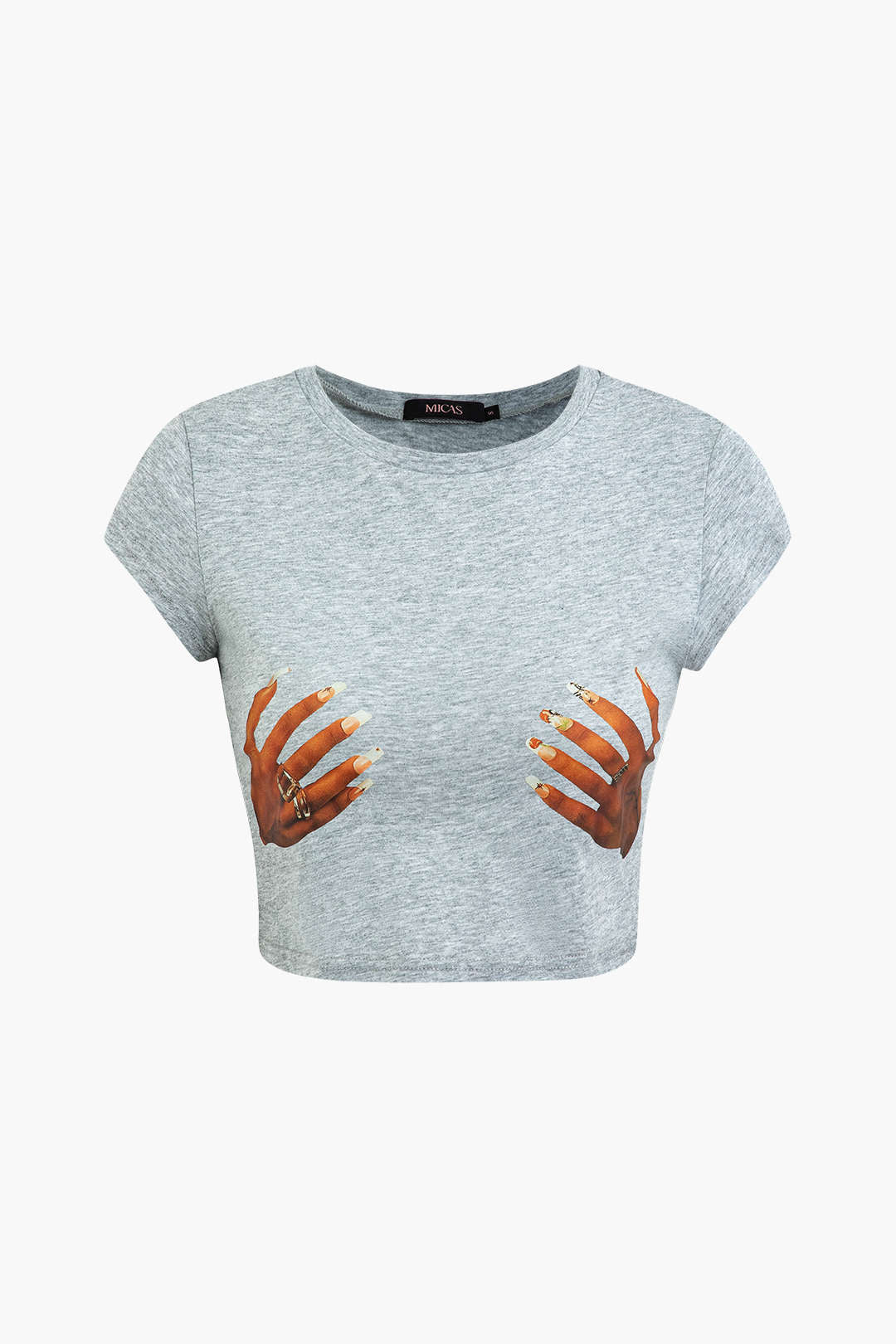 Camiseta Unisex Impresión a Mano Cuello Redondo Manga Corta