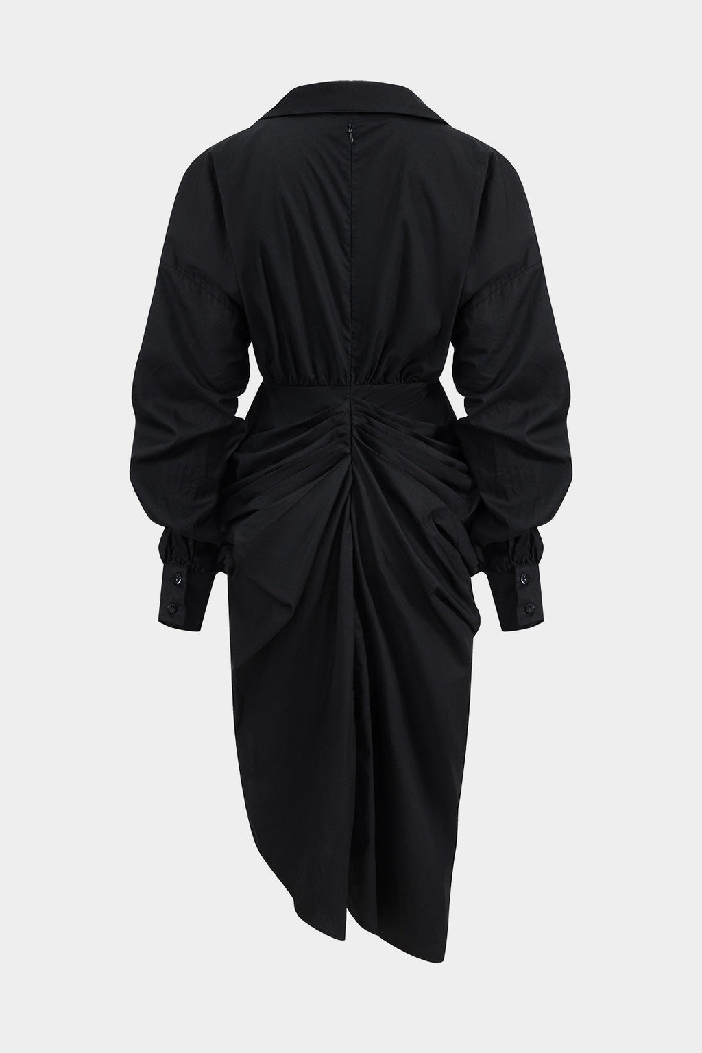 שמלת מידי עם צווארון V וסדקים 