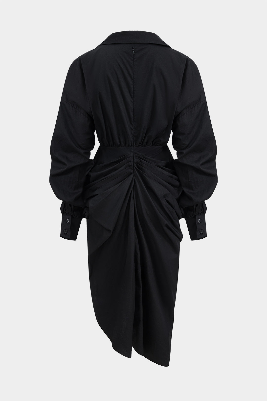 שמלת מידי עם צווארון V וסדקים 