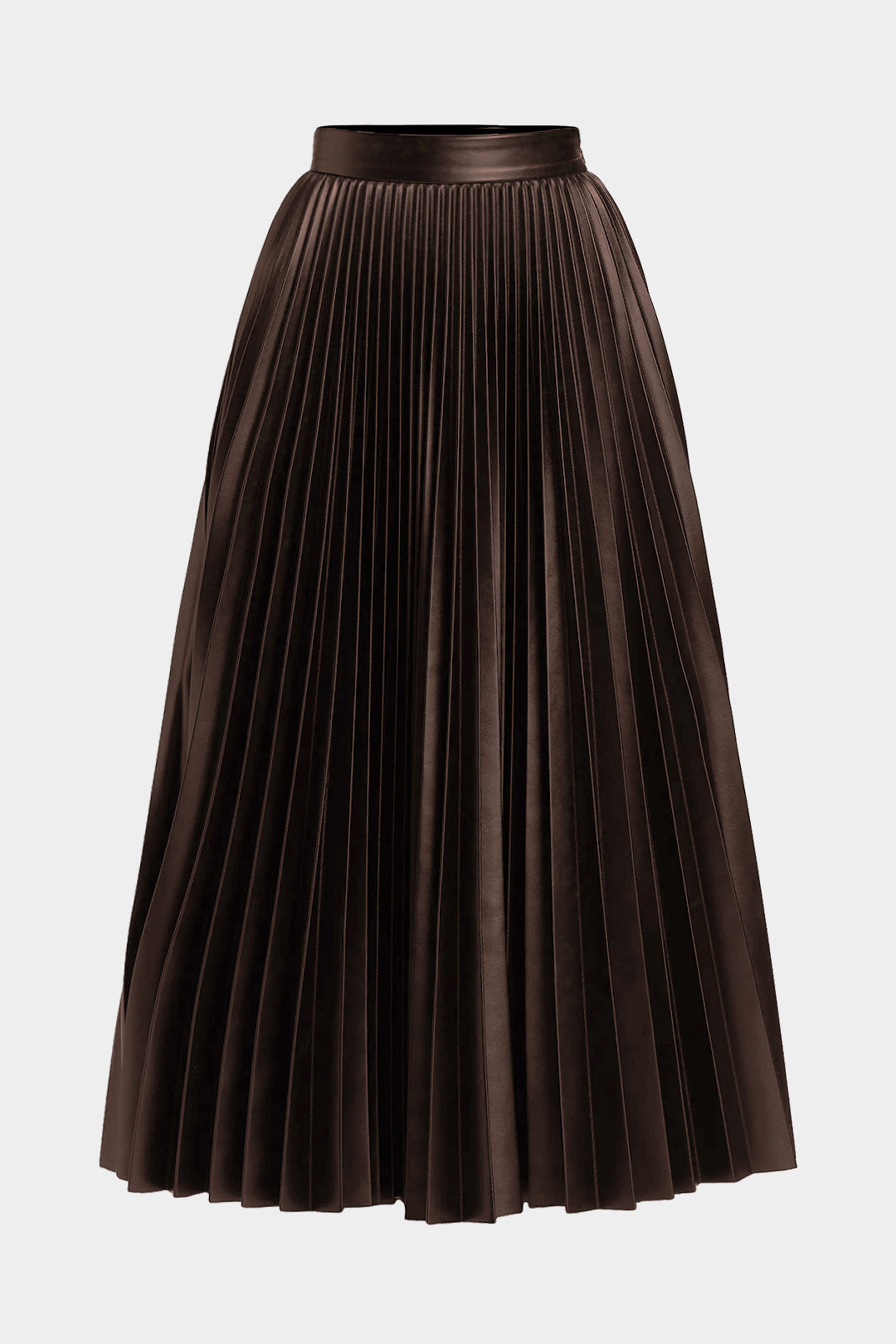 חצאית קפלים דמוית עור 