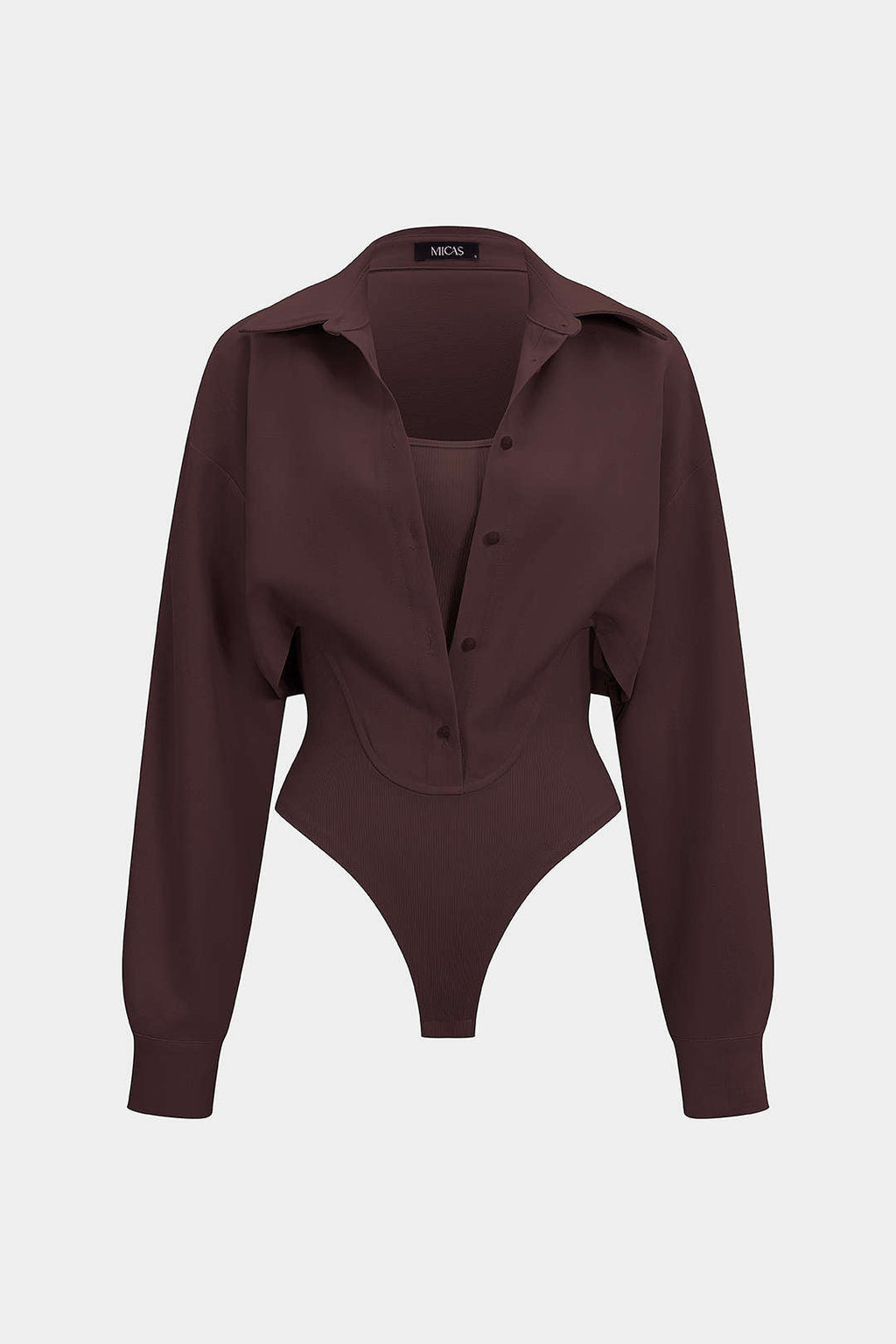 בגד גוף עם שרוולים ארוכים וכותנות עם כפתורים 