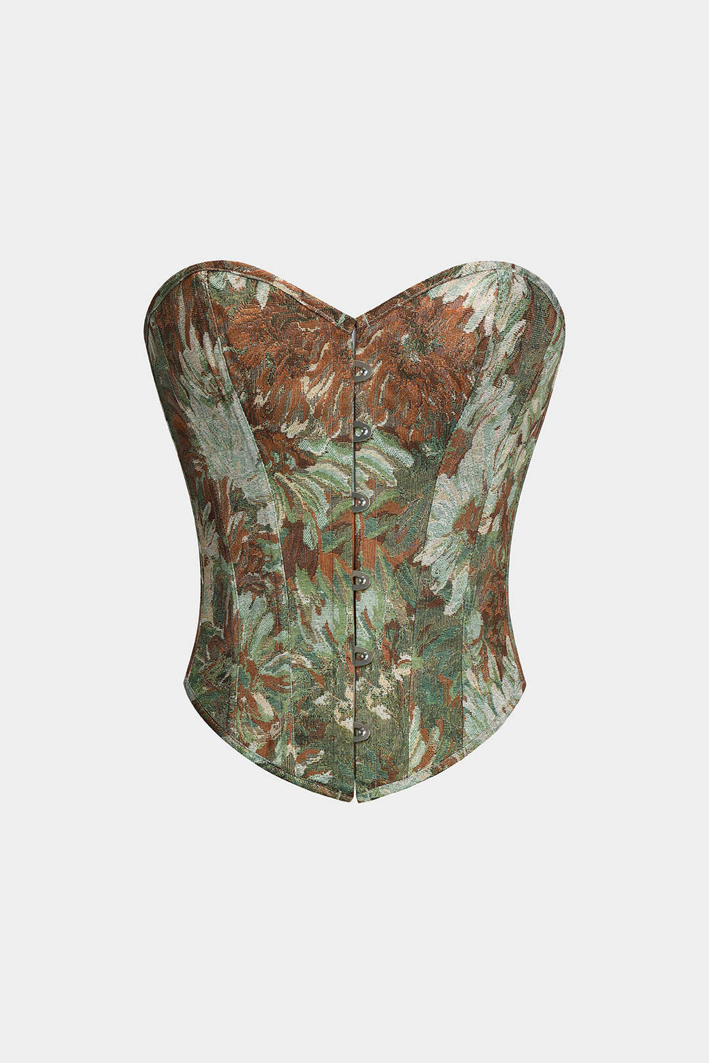 Blusa Tubo Sin Tirantes Con Corsé Estampado Floral Con Lazo