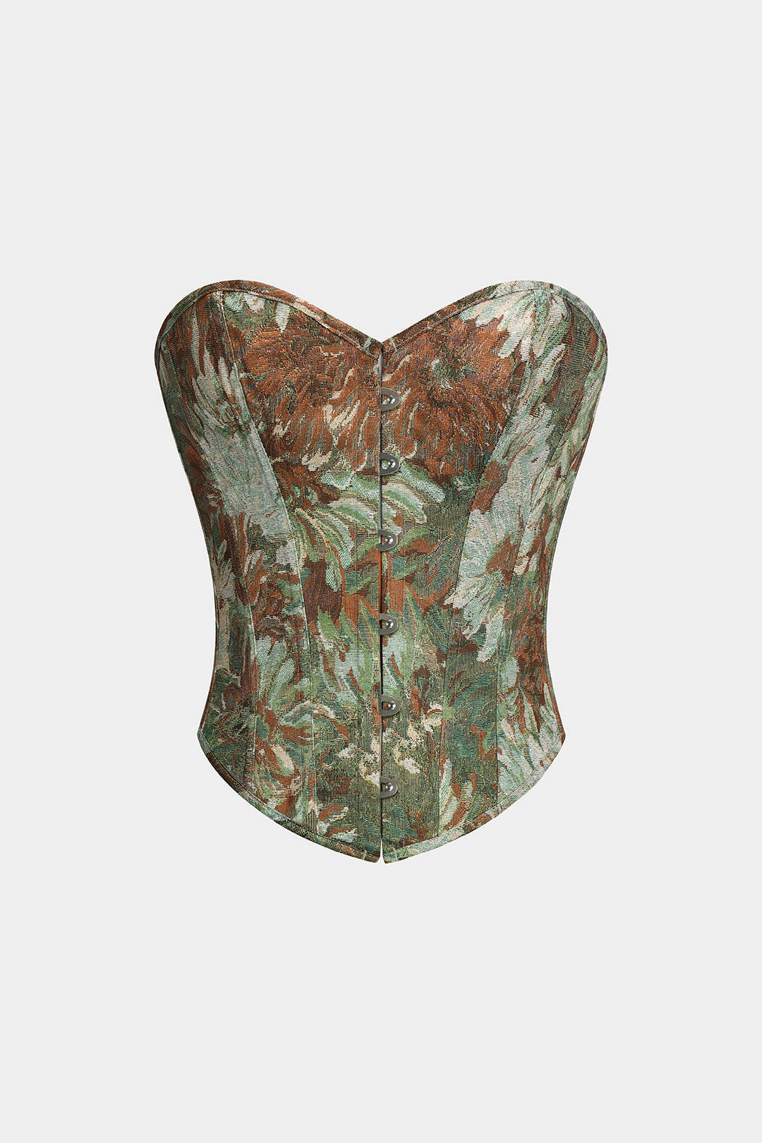 Blusa Tubo Sin Tirantes Con Corsé Estampado Floral Con Lazo