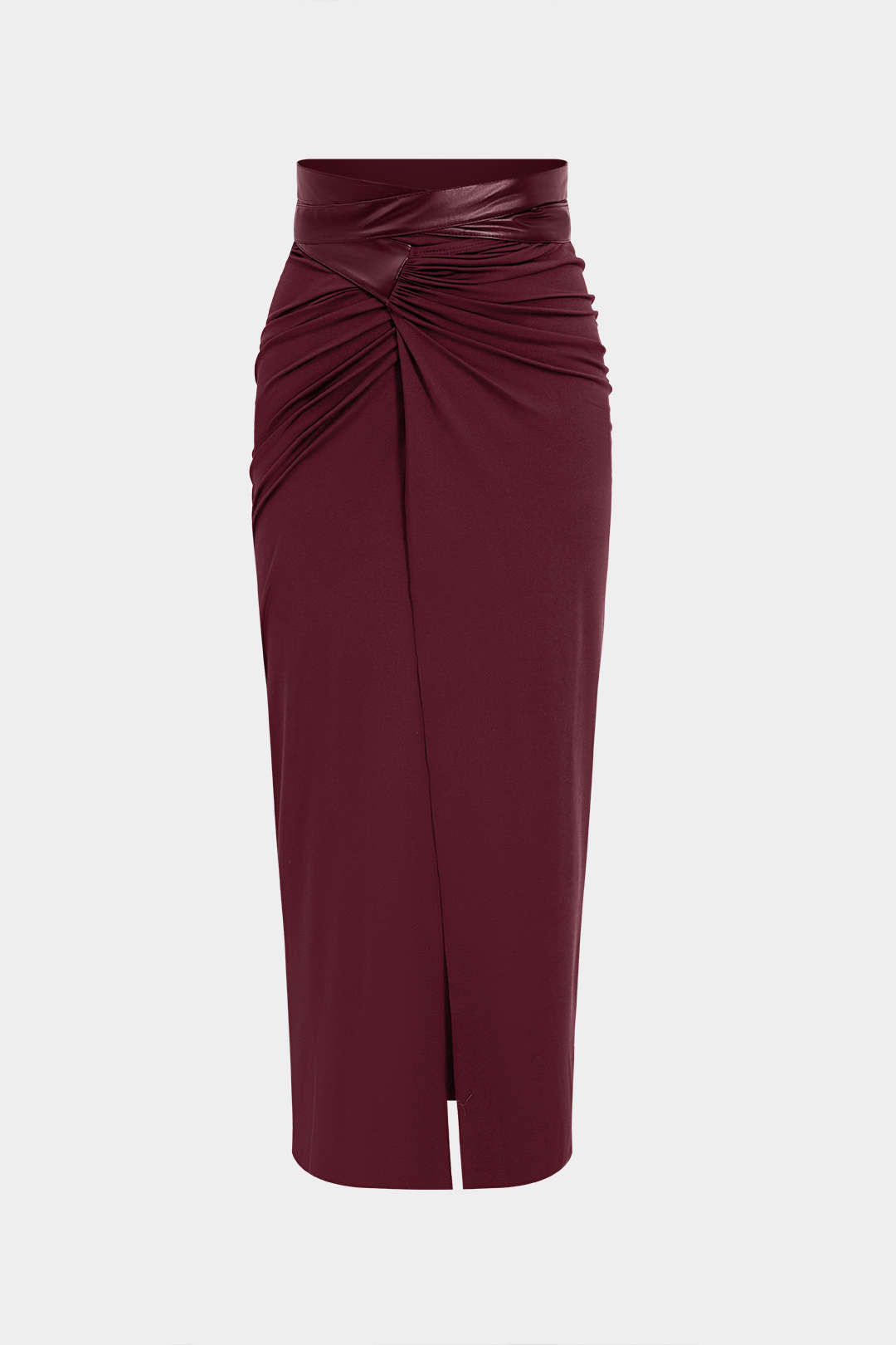 חצאית דמוית עור עם טלאים 