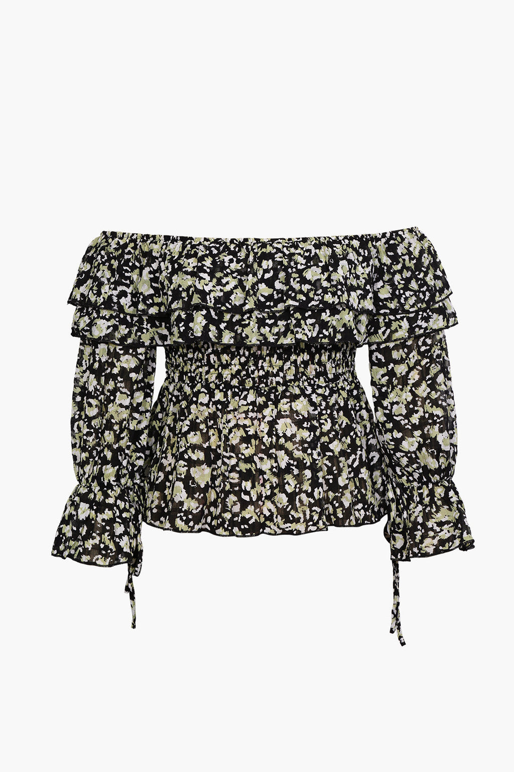 טופ שיפון עם כתפיים פתוחות 