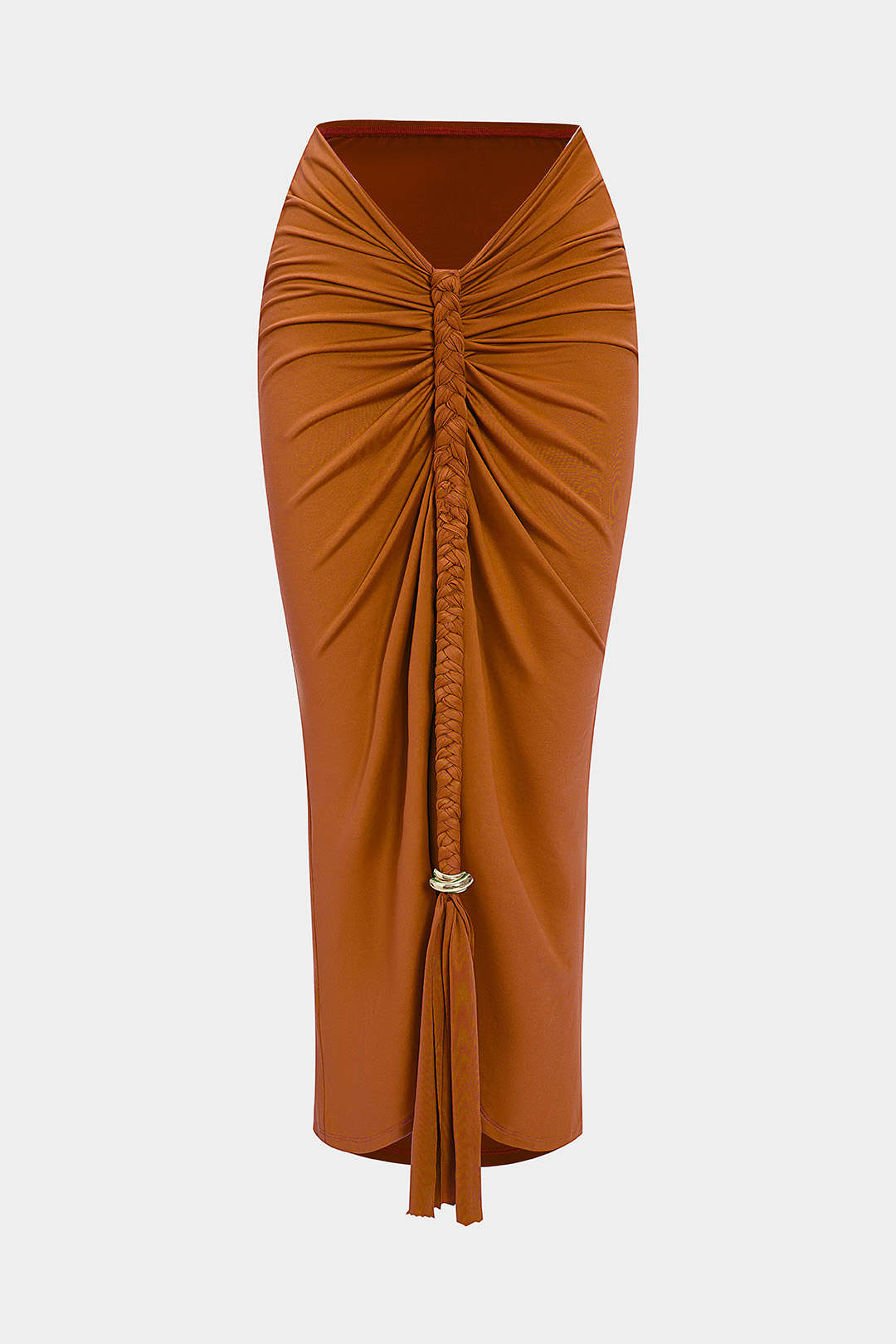 חצאית קלועה עם עיטור מטאלי 