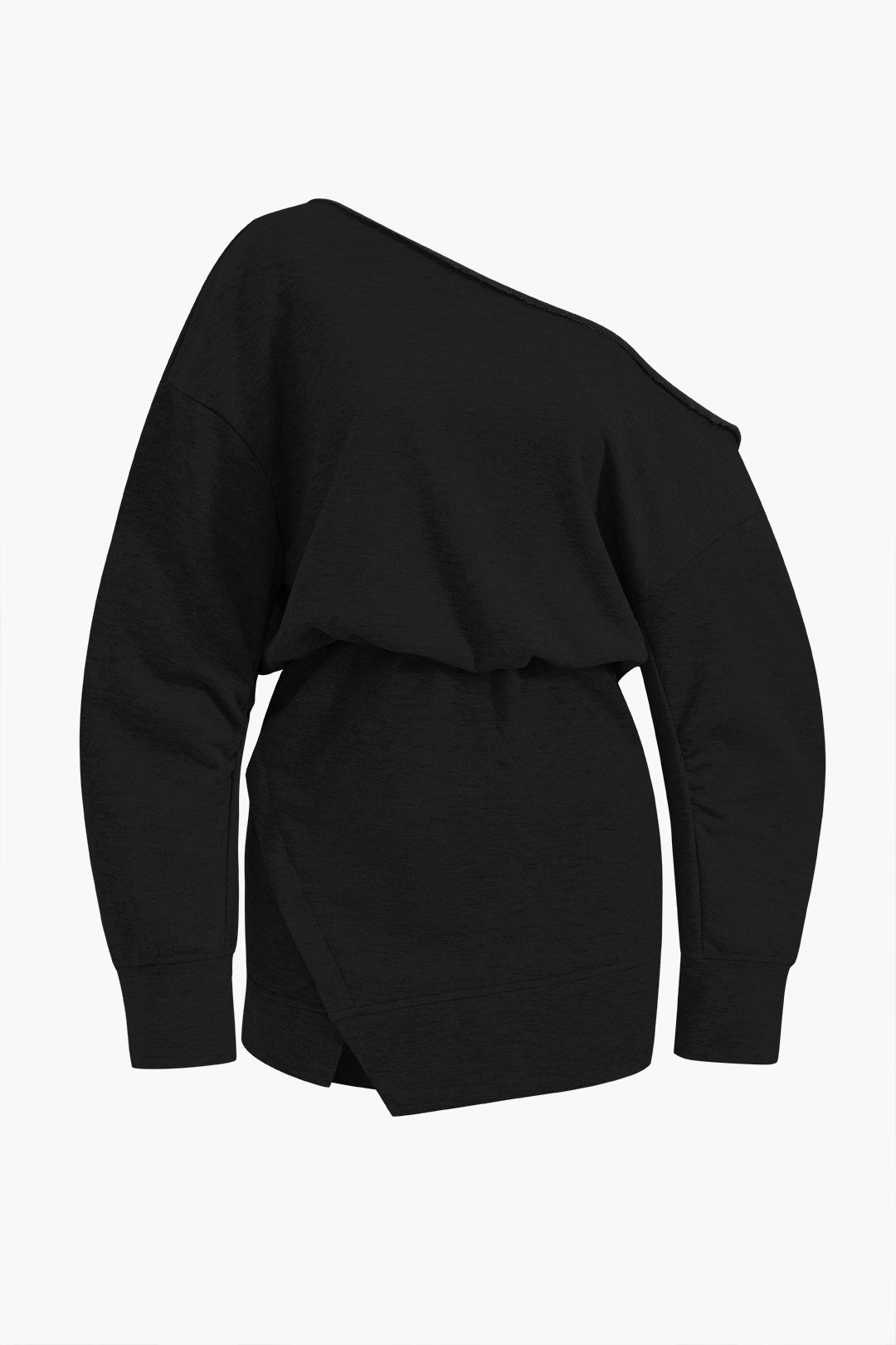 שמלת מיני אסימטרית עם שרוולים ארוכים 