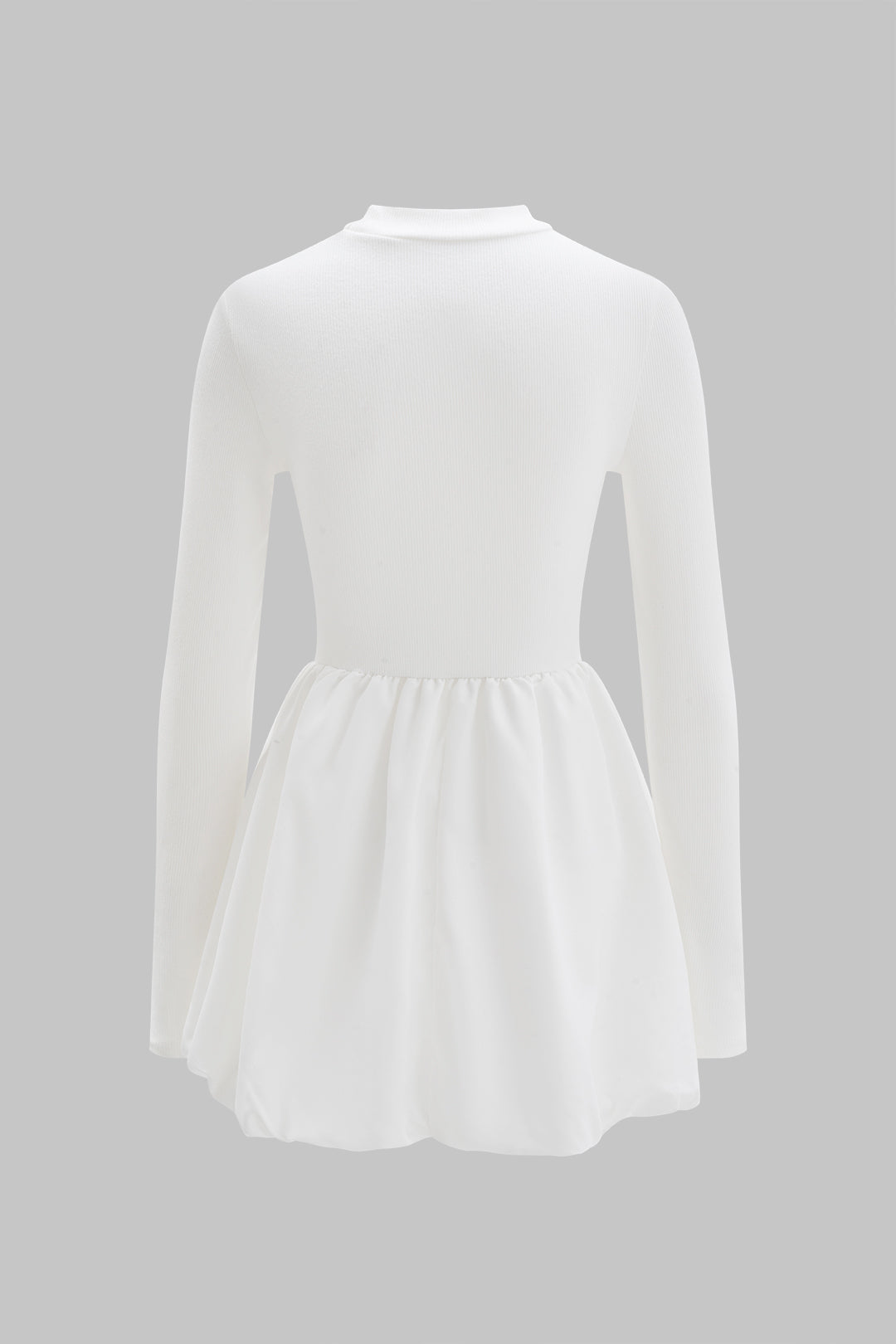 Mesh Patchwork Ruched Long Sleeve Mini Dress