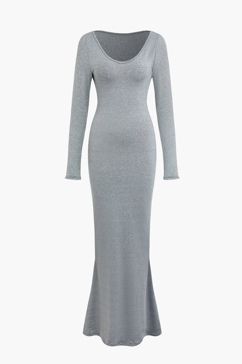 Solid Long Sleeve Maxi Dress