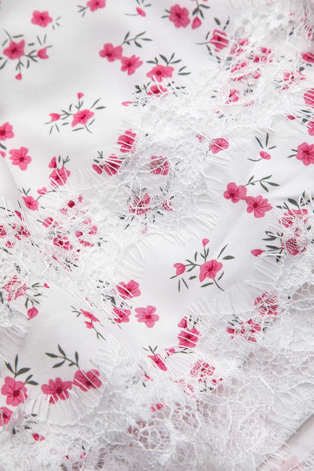 Vestido Mini De Manga Larga Con Encaje Floral Ditsy